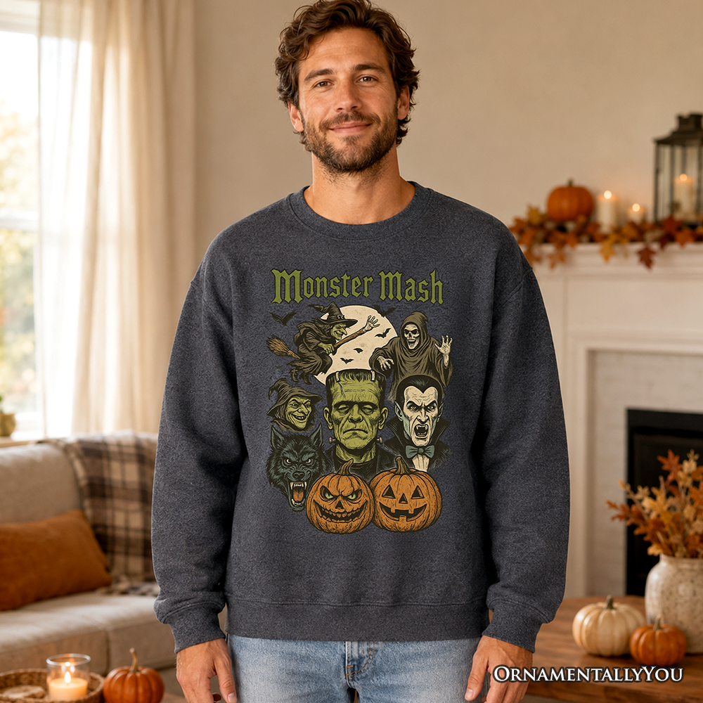 Monster Mash Classic Sweatshirt, Halloween Monsters Sweater for The Spooky Season - Grazingbelles