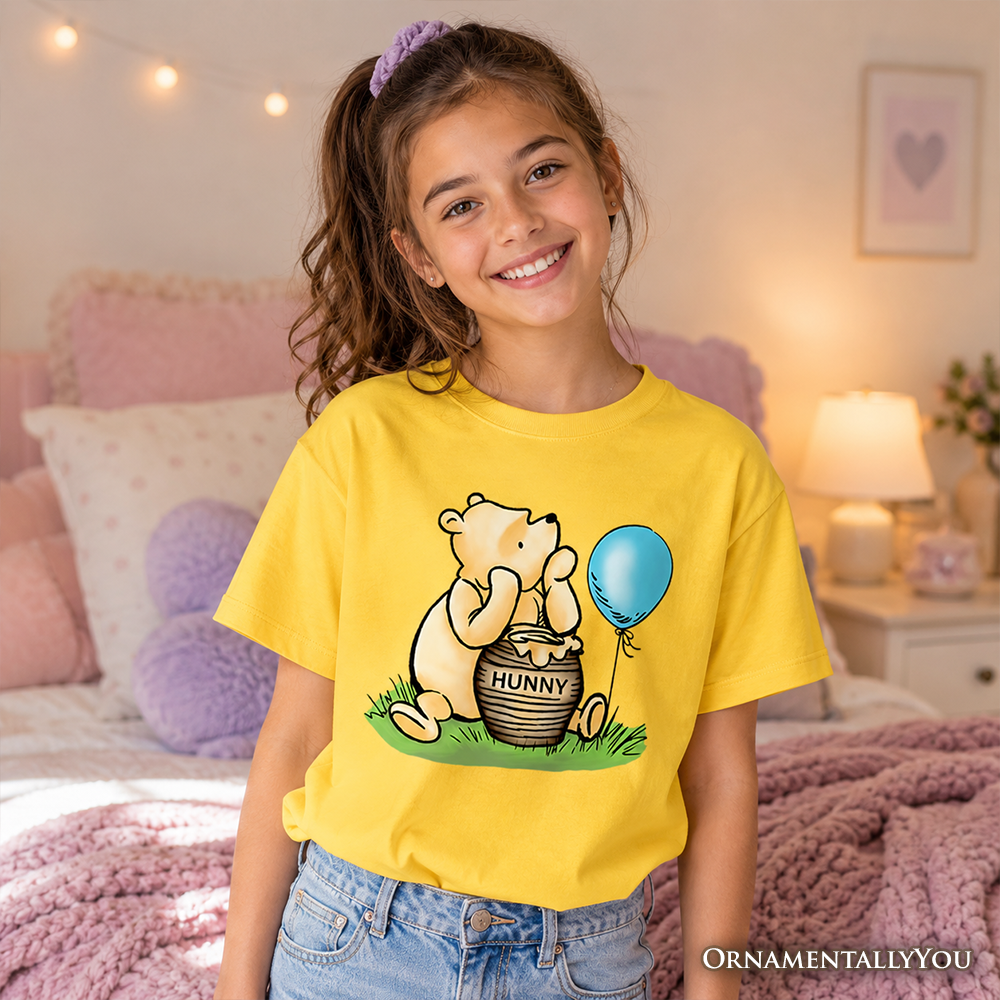 Kids Charming Winnie-the-Pooh Cute T-Shirt, Trendy Youth Tee - Grazingbelles