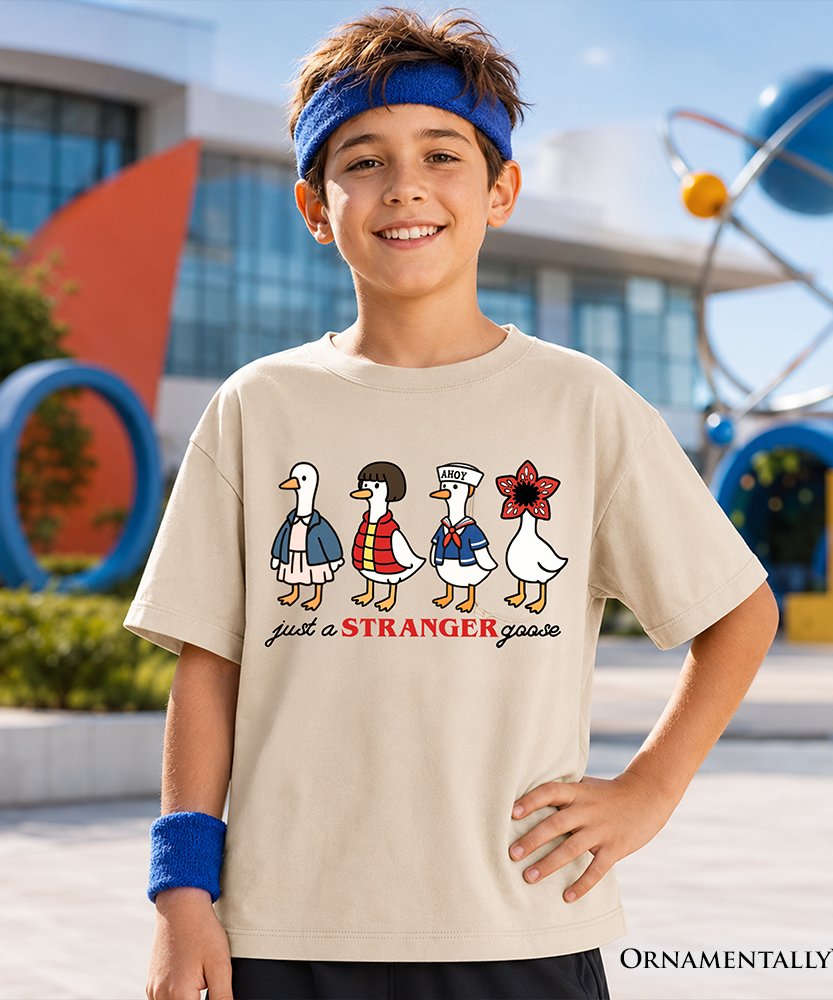 Kids Just a Stranger Goose T-Shirt, Funny Retro Youth Tee - Grazingbelles