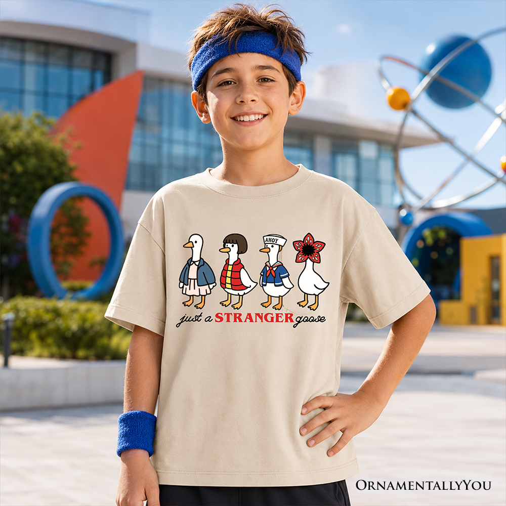Kids Just a Stranger Goose T-Shirt, Funny Retro Youth Tee - Grazingbelles