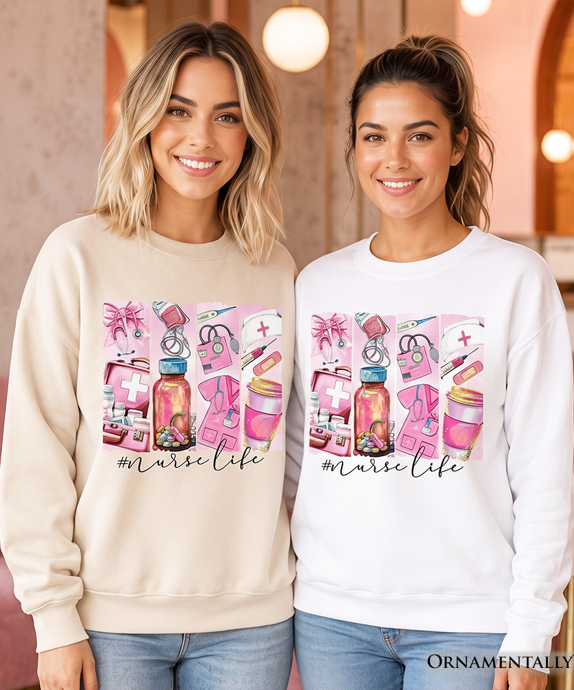 Nurse Life Sweatshirt, Medical Essentials Sweater for Coquette Nurses - Grazingbelles