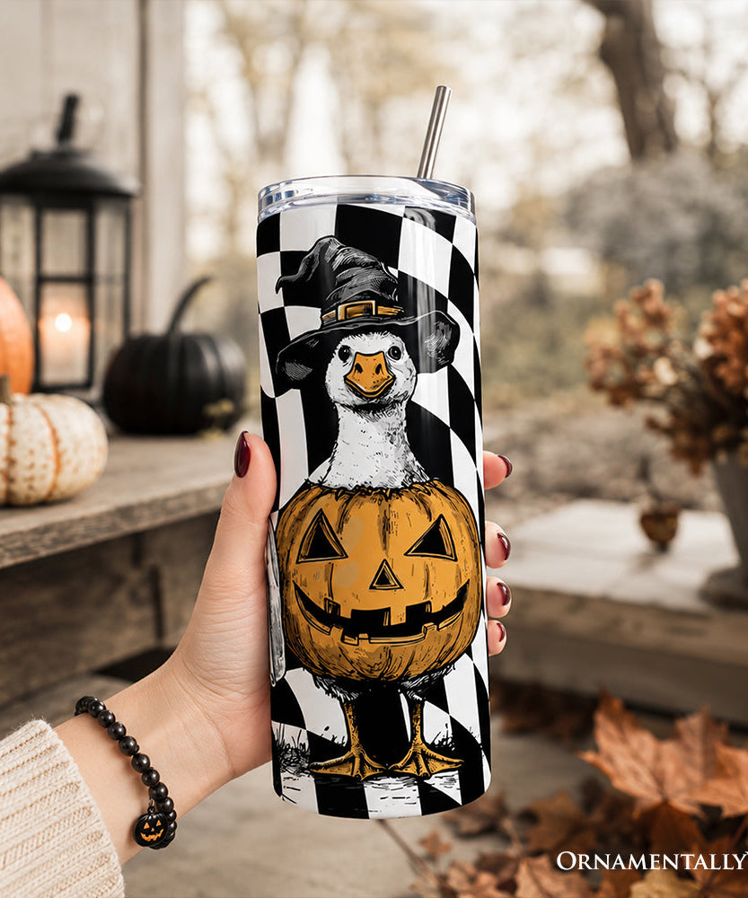 Haunting Honkers Goose 20oz Personalized Tumbler With Lid and Stainless Steel Straw, Funny Halloween Costumes Gift Cup