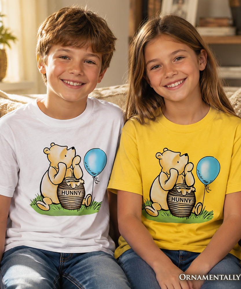 Kids Charming Winnie-the-Pooh Cute T-Shirt, Trendy Youth Tee - Grazingbelles