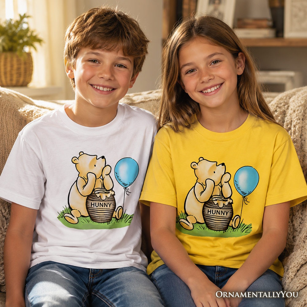 Kids Charming Winnie-the-Pooh Cute T-Shirt, Trendy Youth Tee - Grazingbelles