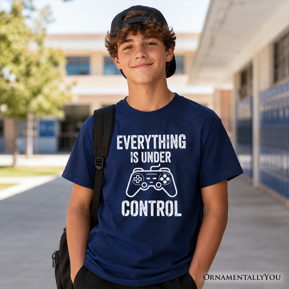 Kids Everything Is Under Control Gamer T-Shirt, Funny Youth Video Game Controller Tee - Grazingbelles