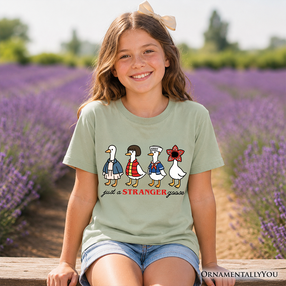 Kids Just a Stranger Goose T-Shirt, Funny Retro Youth Tee - Grazingbelles