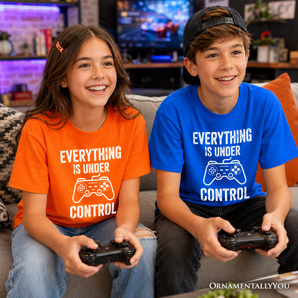 Kids Everything Is Under Control Gamer T-Shirt, Funny Youth Video Game Controller Tee - Grazingbelles
