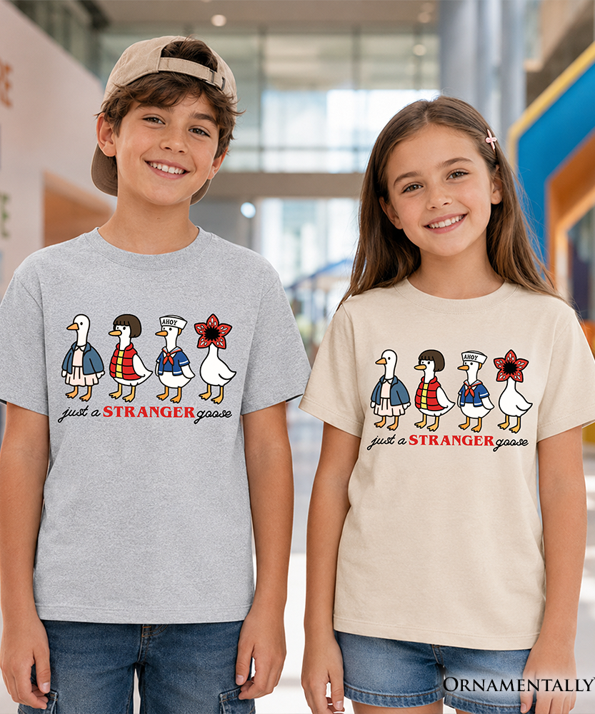 Kids Just a Stranger Goose T-Shirt, Funny Retro Youth Tee - Grazingbelles