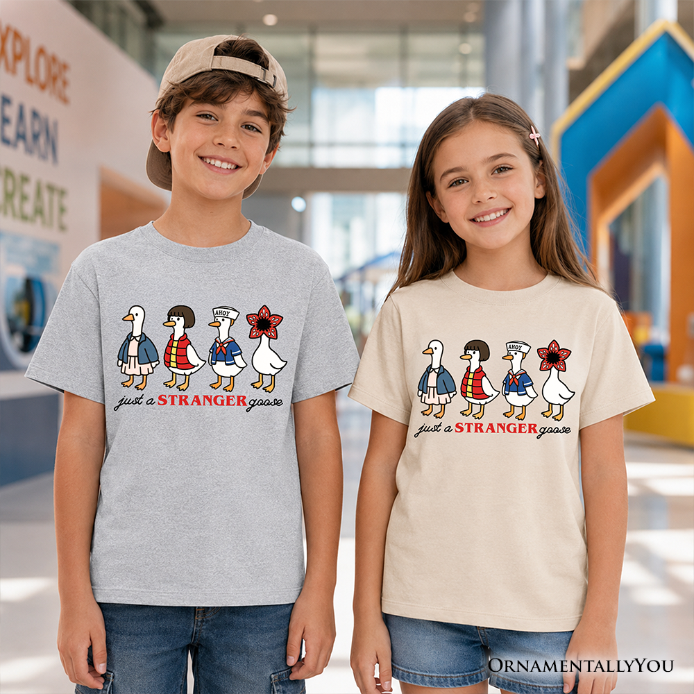 Kids Just a Stranger Goose T-Shirt, Funny Retro Youth Tee - Grazingbelles