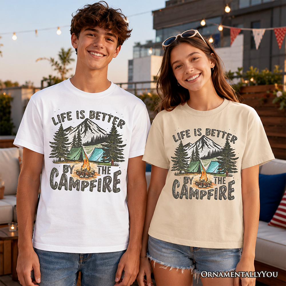 Kids Life Is Better by the Campfire T-Shirt, Outdoors Camping Youth Tee - Grazingbelles