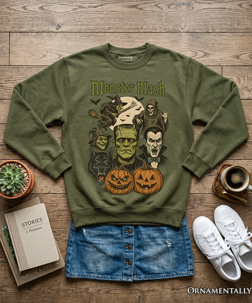 Monster Mash Classic Sweatshirt, Halloween Monsters Sweater for The Spooky Season - Grazingbelles