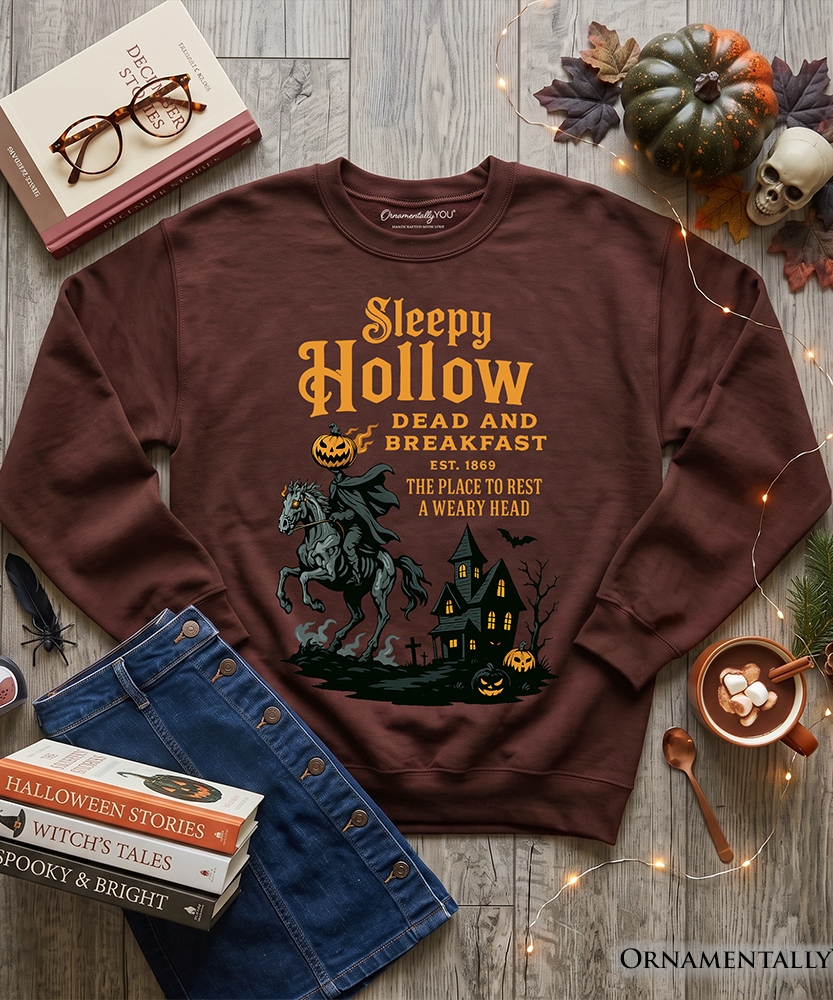 Headless Horseman Sleepy Hollow Halloween Vintage Sweatshirt, Dead and Breakfast Retro Sweater