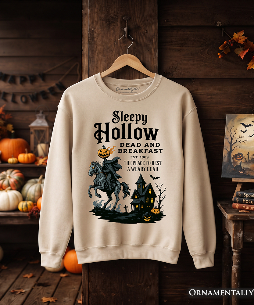 Headless Horseman Sleepy Hollow Halloween Light Sweatshirt, Dead and Breakfast Retro Sweater - Grazingbelles