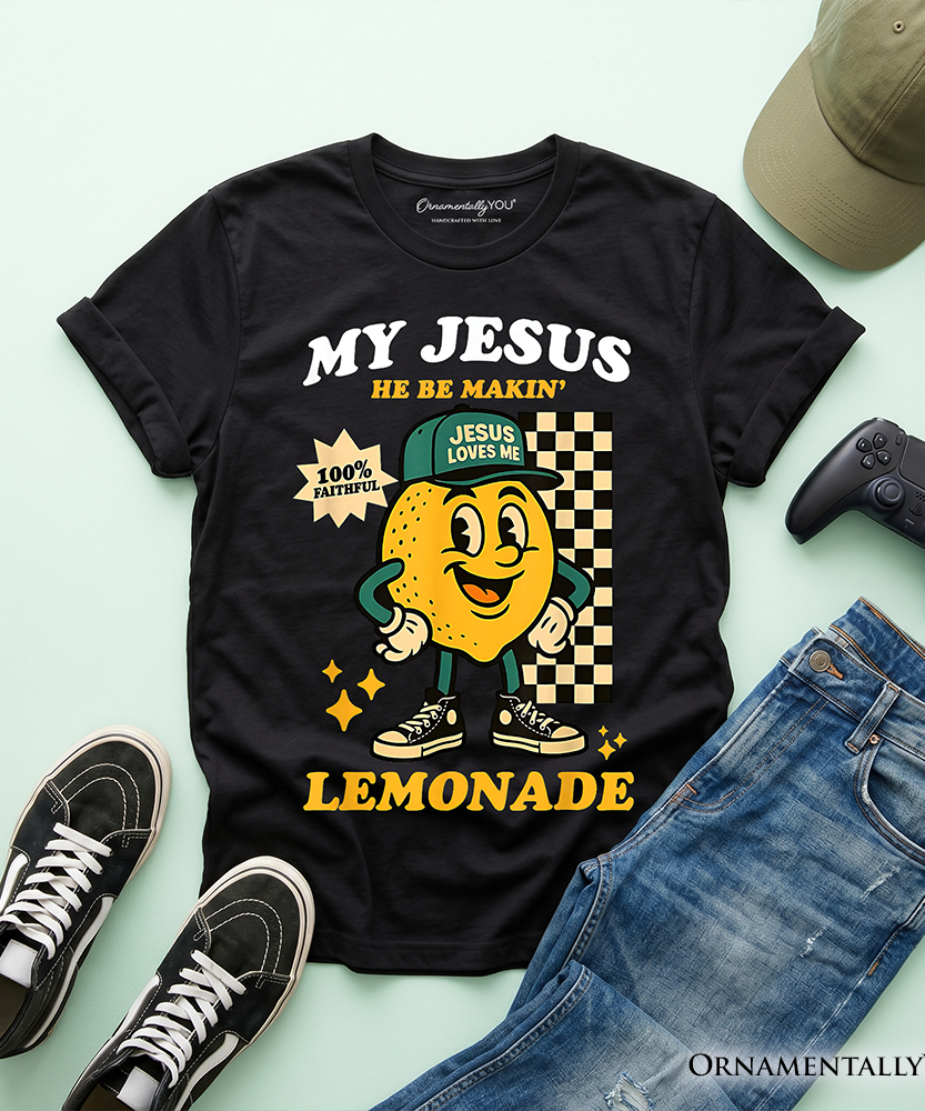 Kids Life Gave Me Lemons Jesus Lemonade T-Shirt, Funny Youth Christian Faith Retro Tee