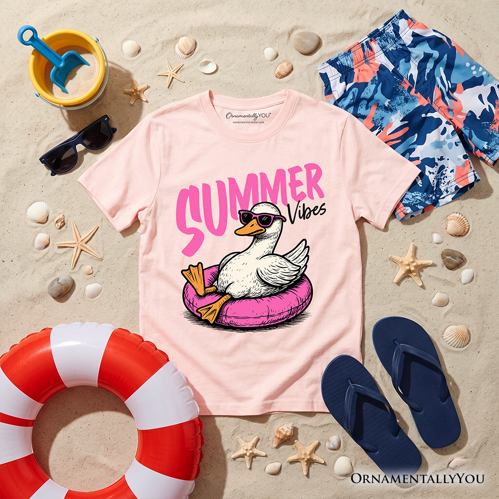 Kids Summer Vibes Goose T-Shirt, Funny Beach Vacation Youth Tee - Grazingbelles