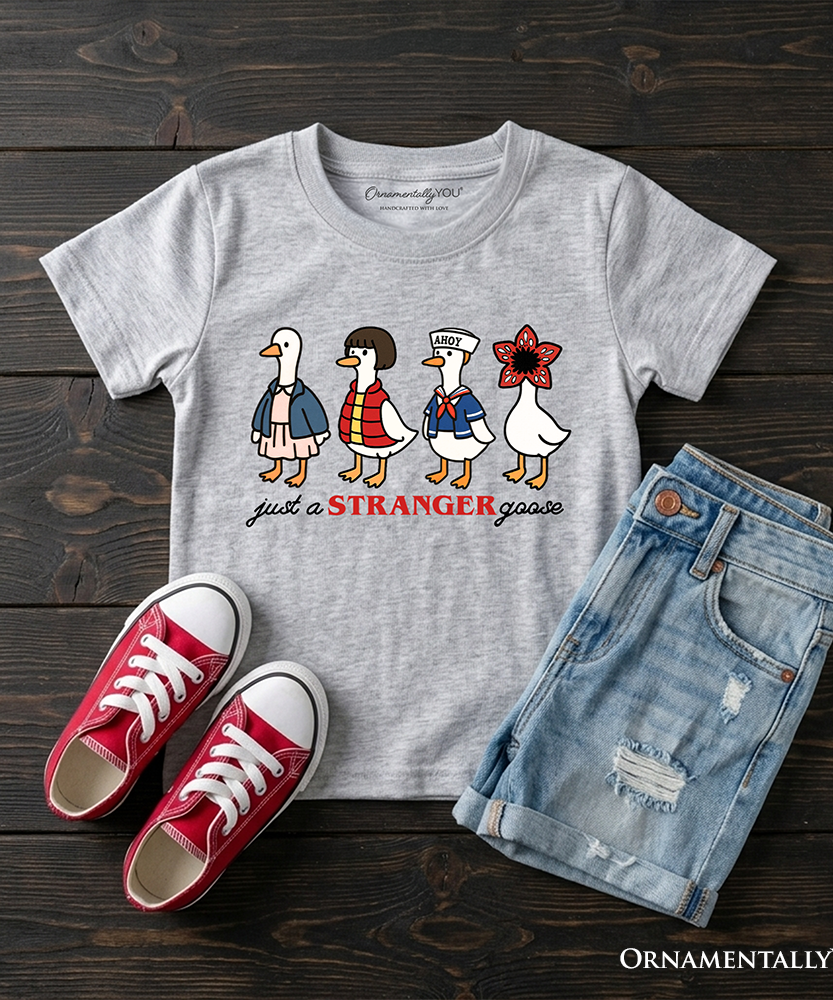 Kids Just a Stranger Goose T-Shirt, Funny Retro Youth Tee - Grazingbelles