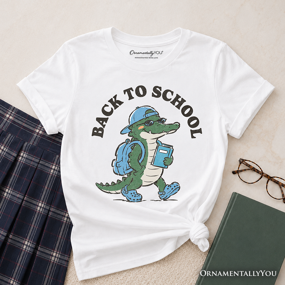 Kids Alligator Back to School T-Shirt, Cool Tee for Youth Student - Grazingbelles