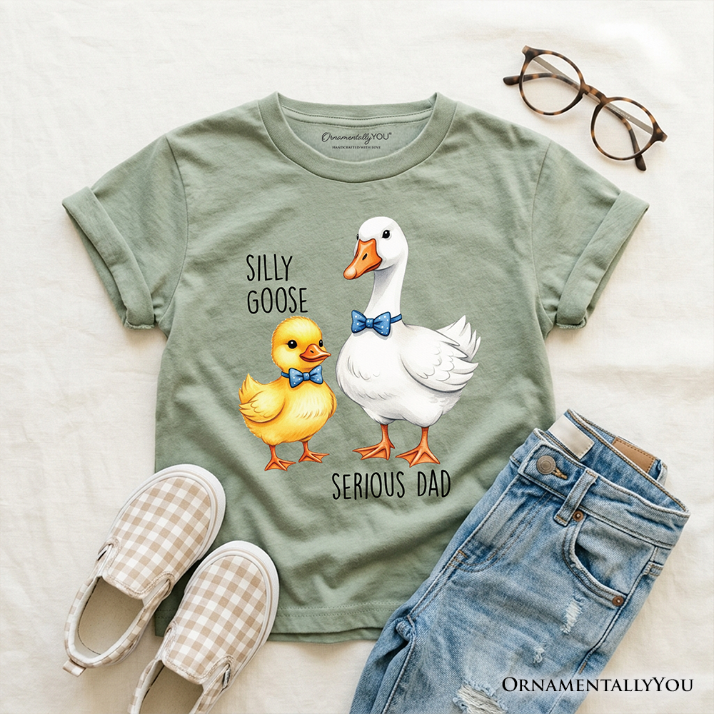 Kids Silly Goose Serious Dad Tie T-Shirt, Cute Duo Youth Tee - Grazingbelles