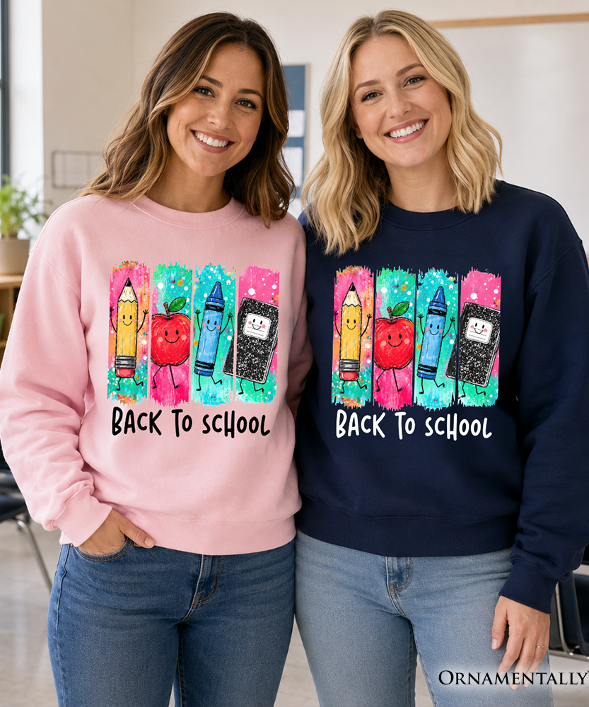 Brushstroke Back to School Sweatshirt, Apple Pencil Notebook Sweater