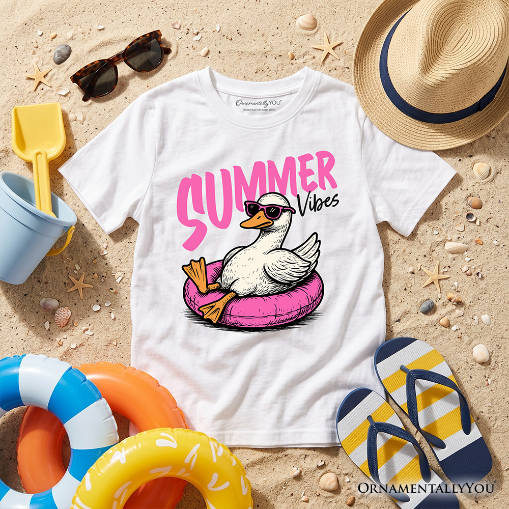 Kids Summer Vibes Goose T-Shirt, Funny Beach Vacation Youth Tee - Grazingbelles