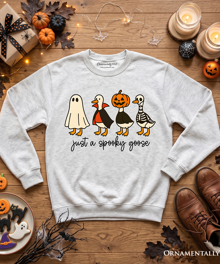 Just a Spooky Goose Sweatshirt, Funny Halloween Costumes Sweater - Grazingbelles