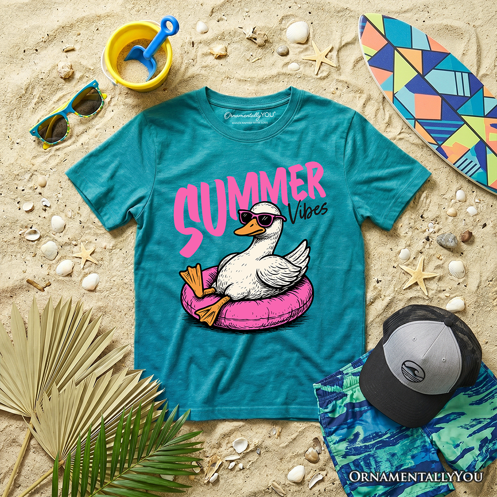 Kids Summer Vibes Goose T-Shirt, Funny Beach Vacation Youth Tee - Grazingbelles