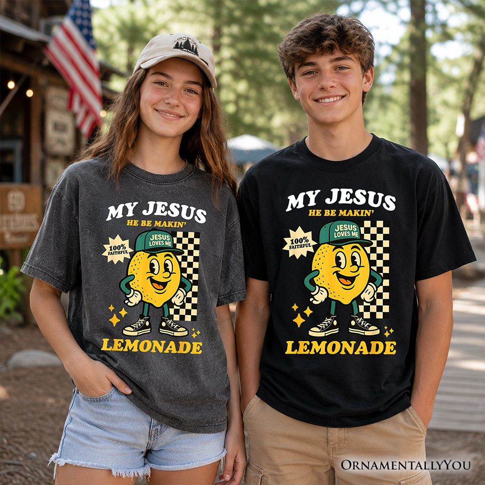 Kids Life Gave Me Lemons Jesus Lemonade T-Shirt, Funny Youth Christian Faith Retro Tee