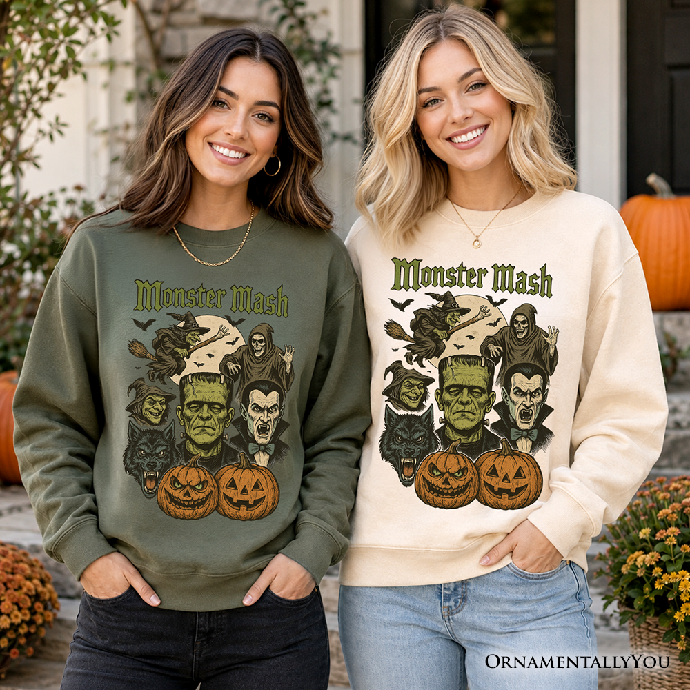 Monster Mash Classic Sweatshirt, Halloween Monsters Sweater for The Spooky Season - Grazingbelles