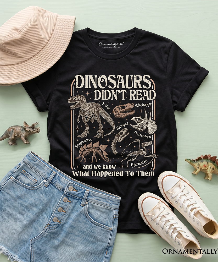 Kids Dinosaurs Didn't Read T-Shirt, Funny Youth Tee for Book Lovers - Grazingbelles
