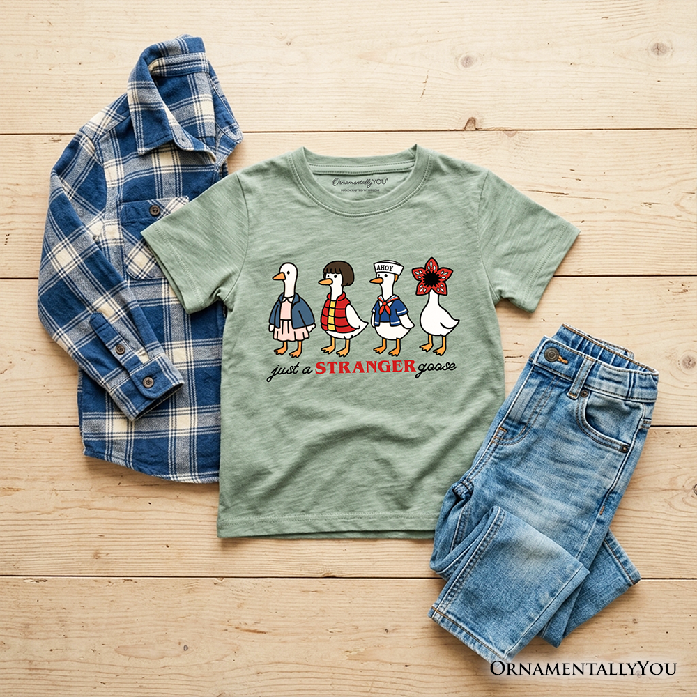 Kids Just a Stranger Goose T-Shirt, Funny Retro Youth Tee - Grazingbelles