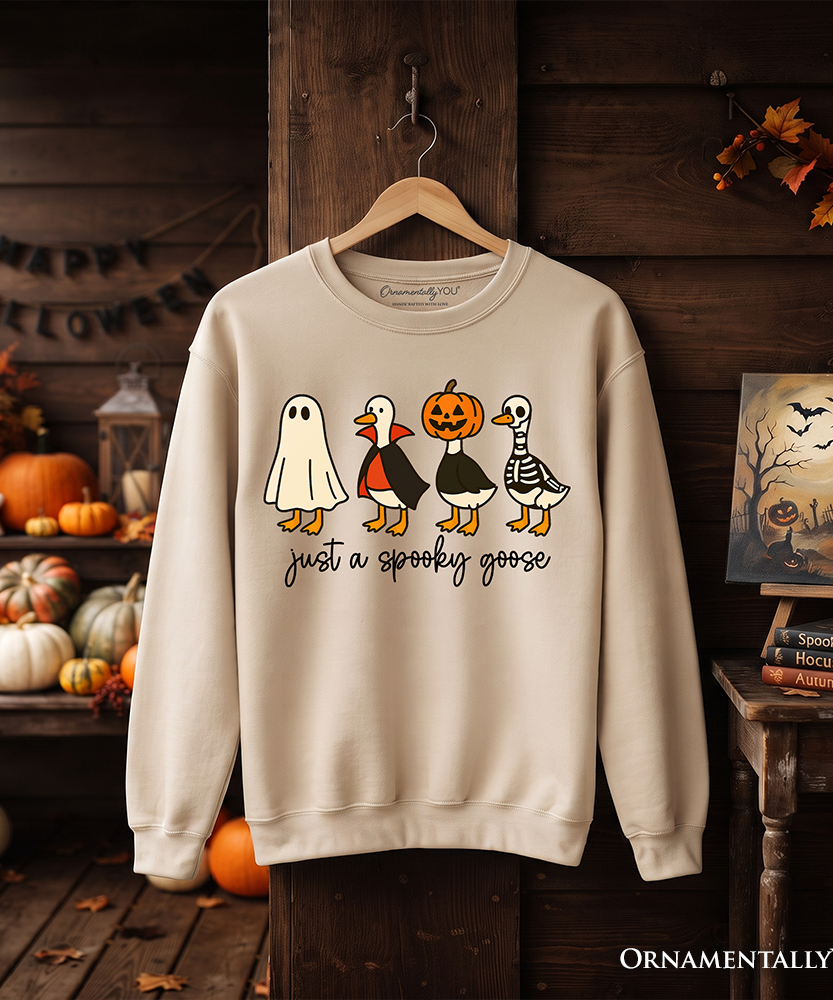 Just a Spooky Goose Sweatshirt, Funny Halloween Costumes Sweater - Grazingbelles