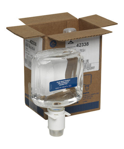 Georgia Pacific Professional enMotion Gen2 Moisturizing Foam Hand Sanitizer Dispenser Refill, 1,000 mL Bottle, Fragrance-Free, 2/Carton (42338)