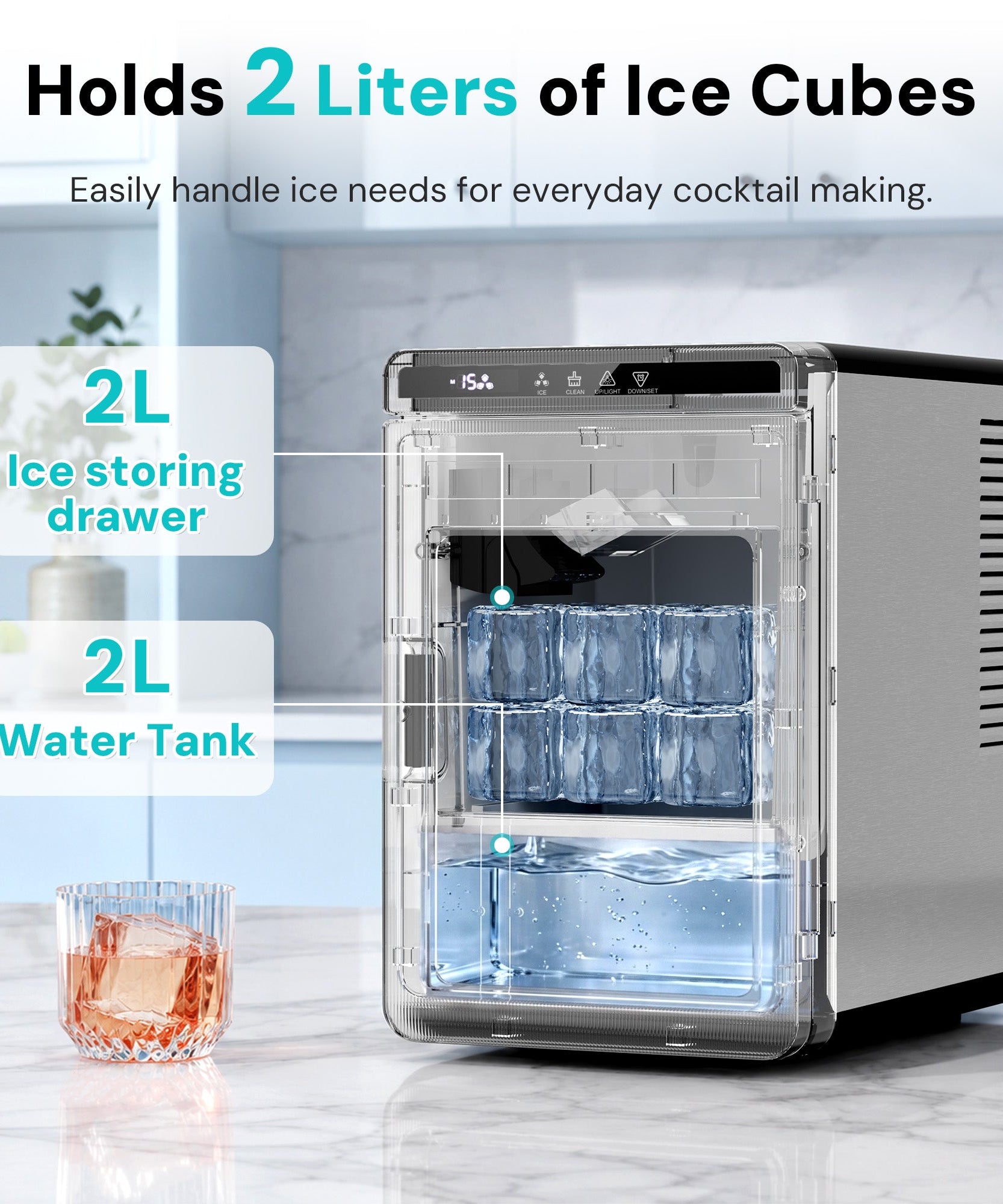 Kismile Clear Square Ice Cubes Maker 58003RIM0