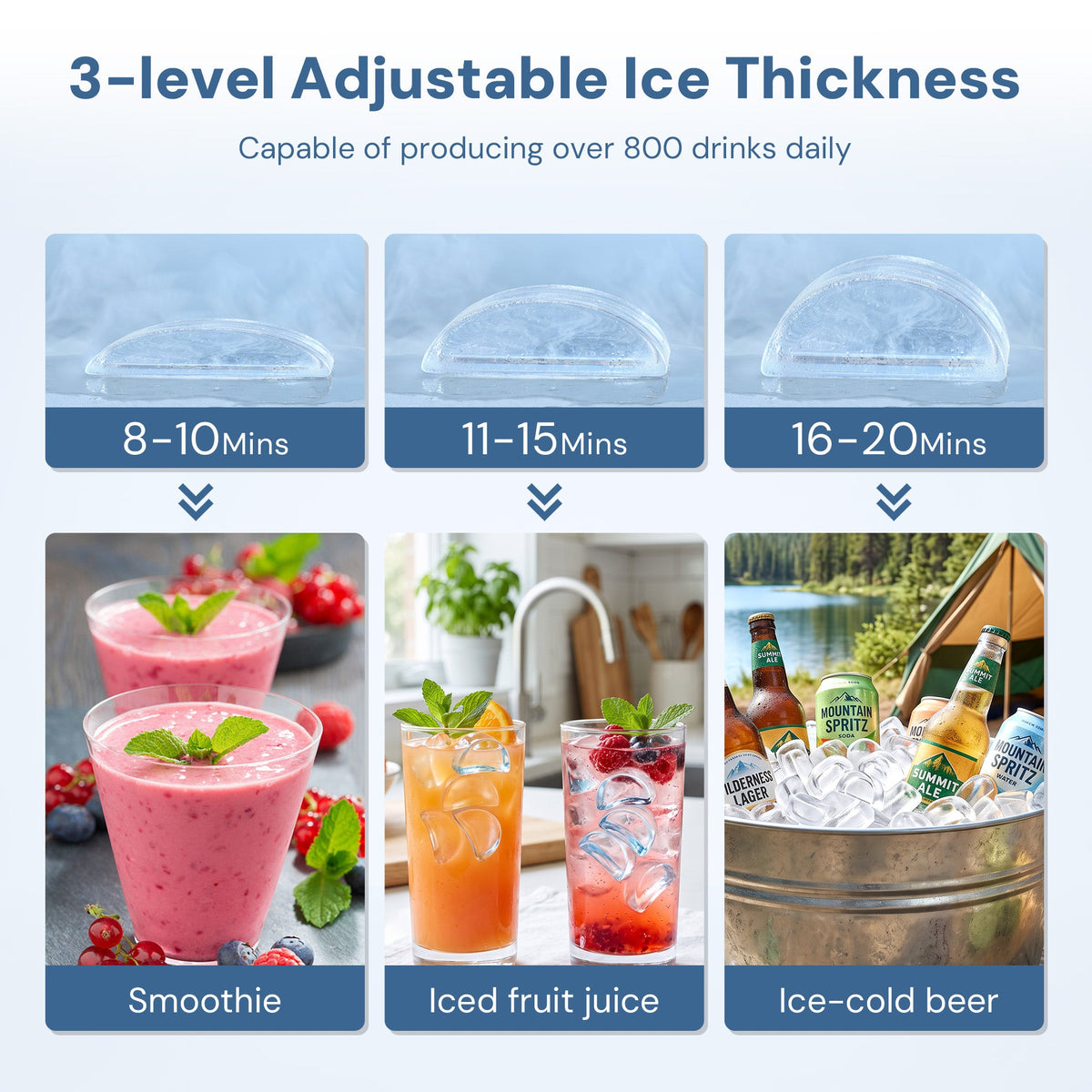Commercial Ice Maker Machine,120lbs/24H Moon-Shaped Ice Machine with 28 Lbs Storage Capacity Z5845M