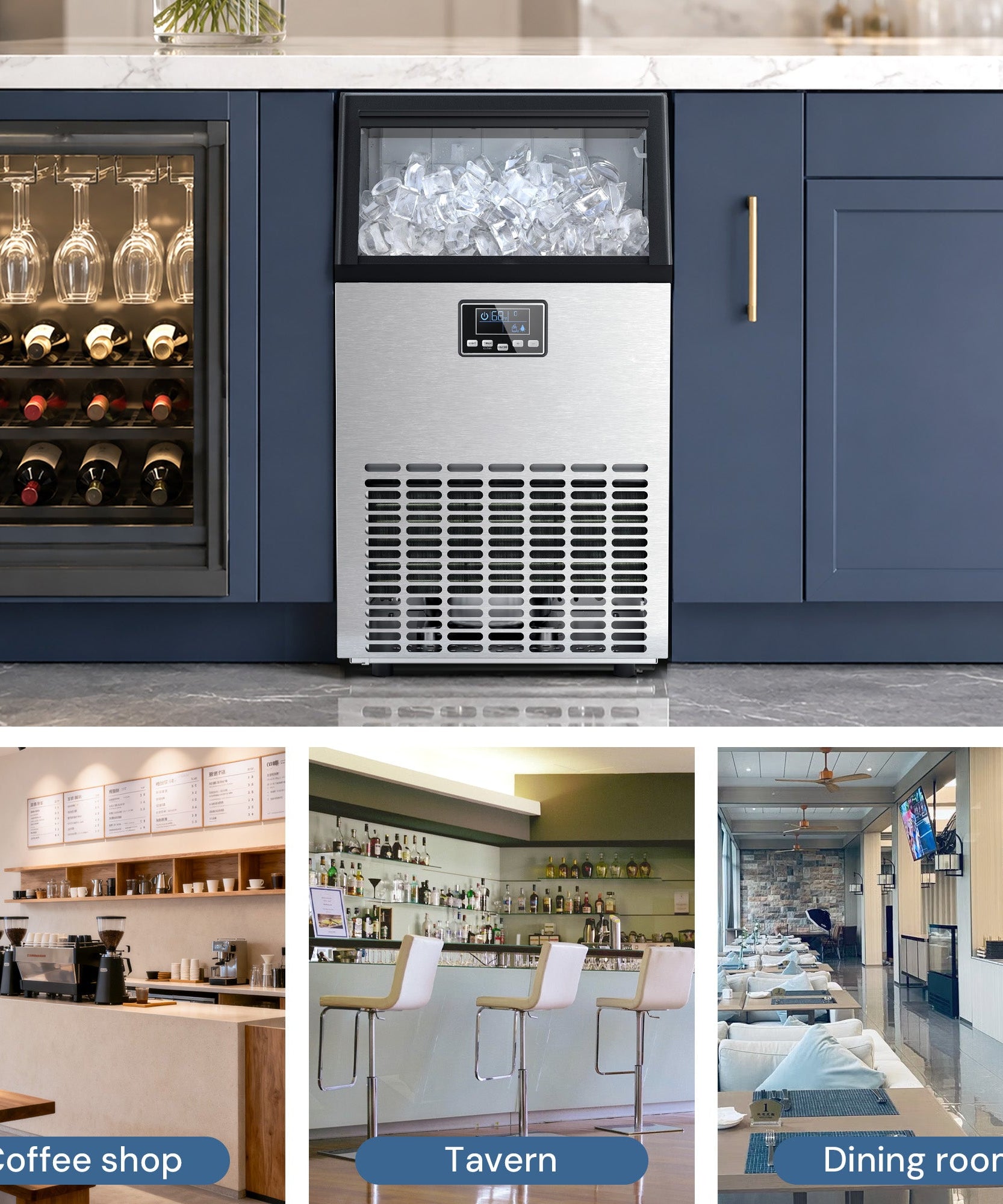 100LBS/200LBS/265LBS  Freestanding Commercial Ice Maker Z5845A