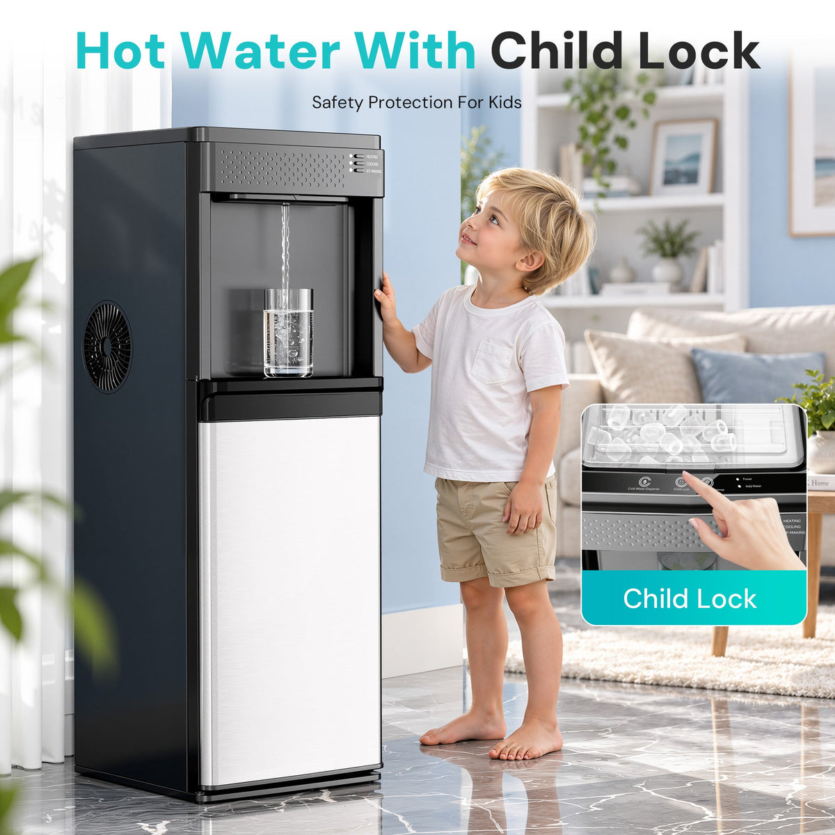 Kismile 3 in 1 Water Cooler Dispenser with Ice Maker WD5815 - Grazingbelles