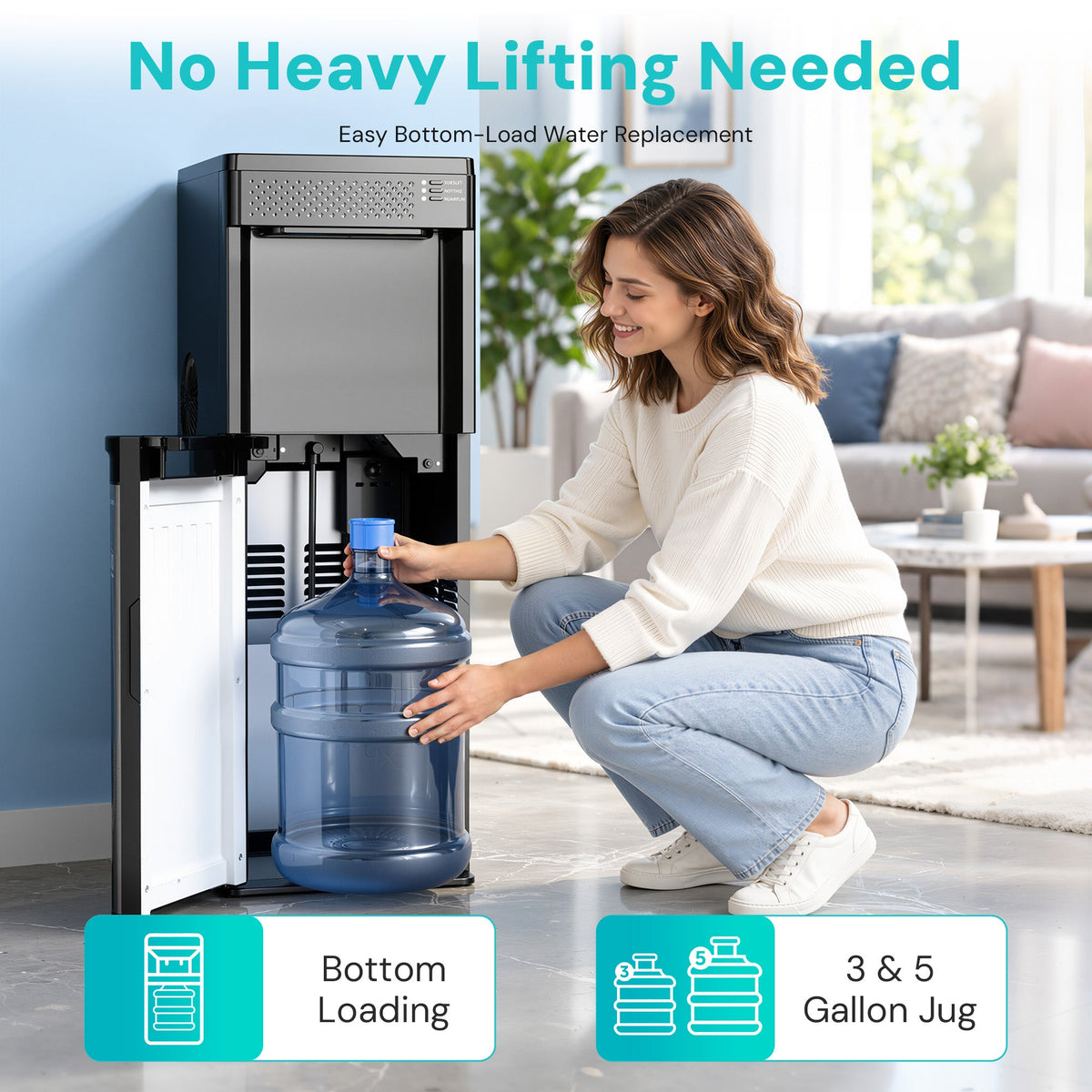 Kismile 3 in 1 Water Cooler Dispenser with Ice Maker WD5815 - Grazingbelles