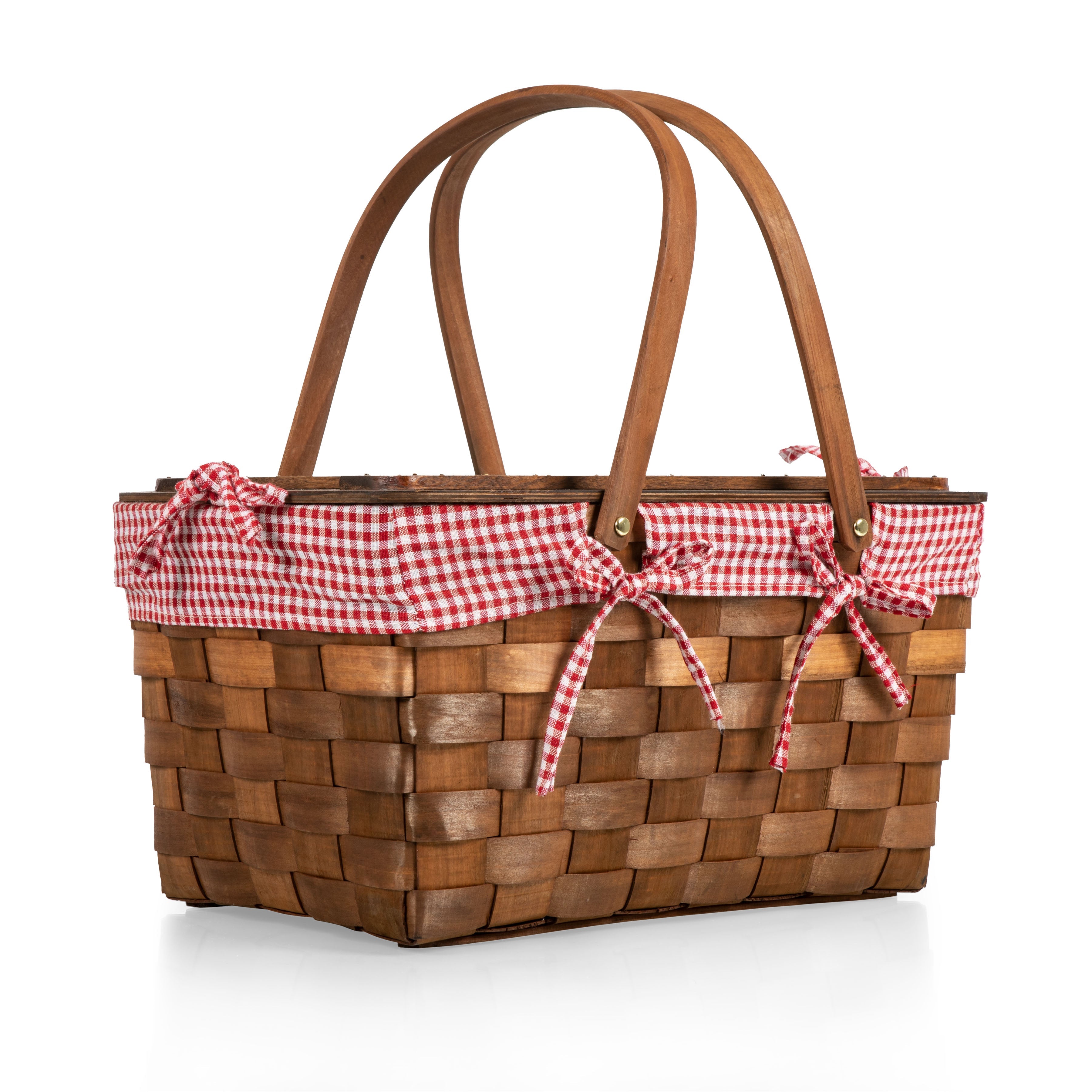 Kansas Handwoven Wood Picnic Basket