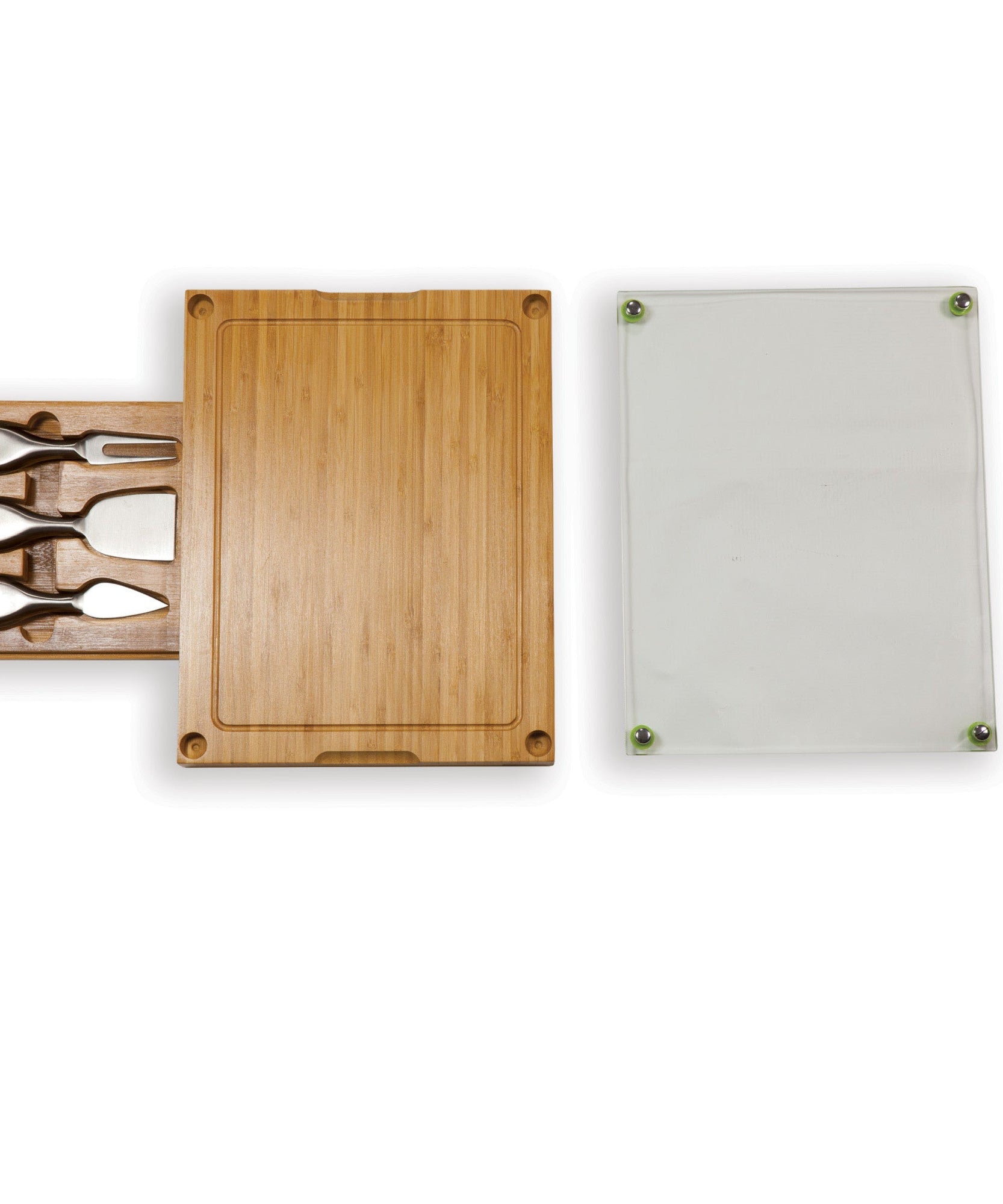 Concerto Glass Top Cheese Cutting Board & Tools Set