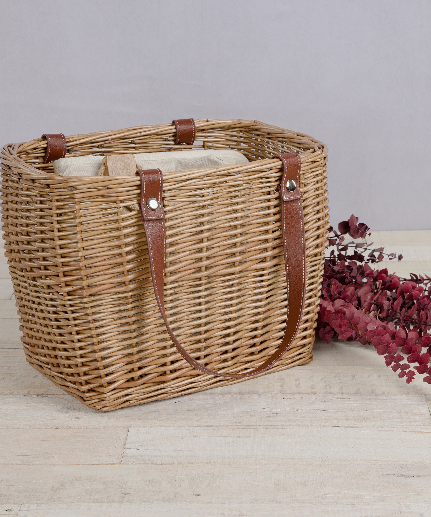 Terrabella Earth Friendly Handwoven Picnic Basket Set for 2