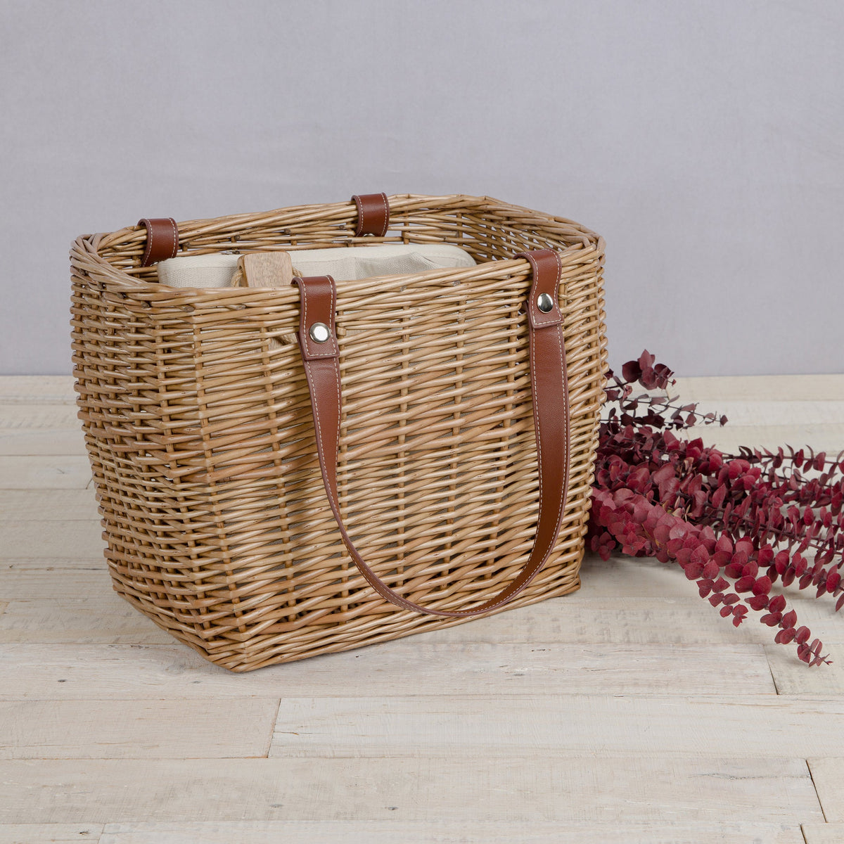 Terrabella Earth Friendly Handwoven Picnic Basket Set for 2 - Grazingbelles