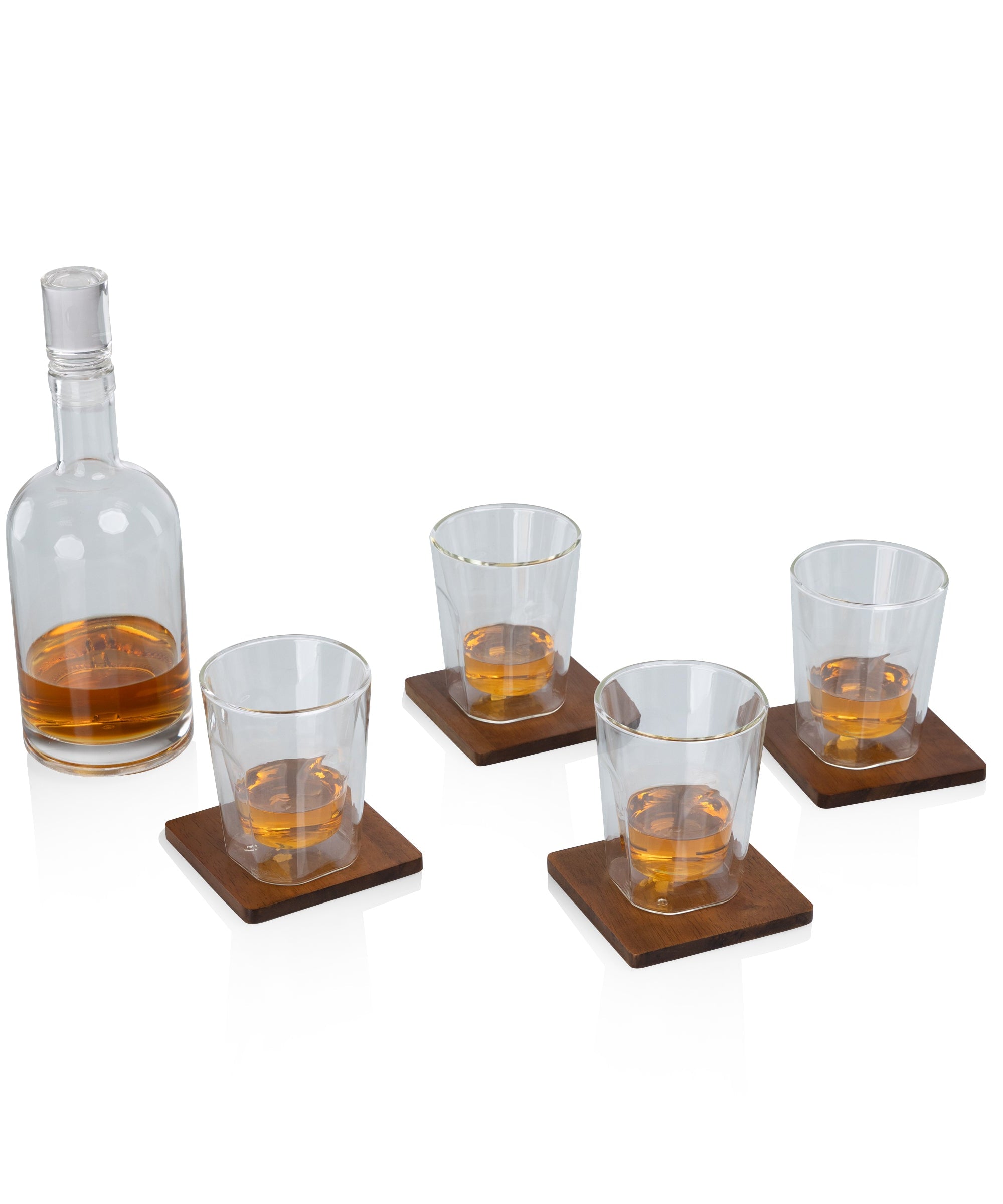 Ambassador Whiskey Box with Decanter and 4 Lowball Glasses