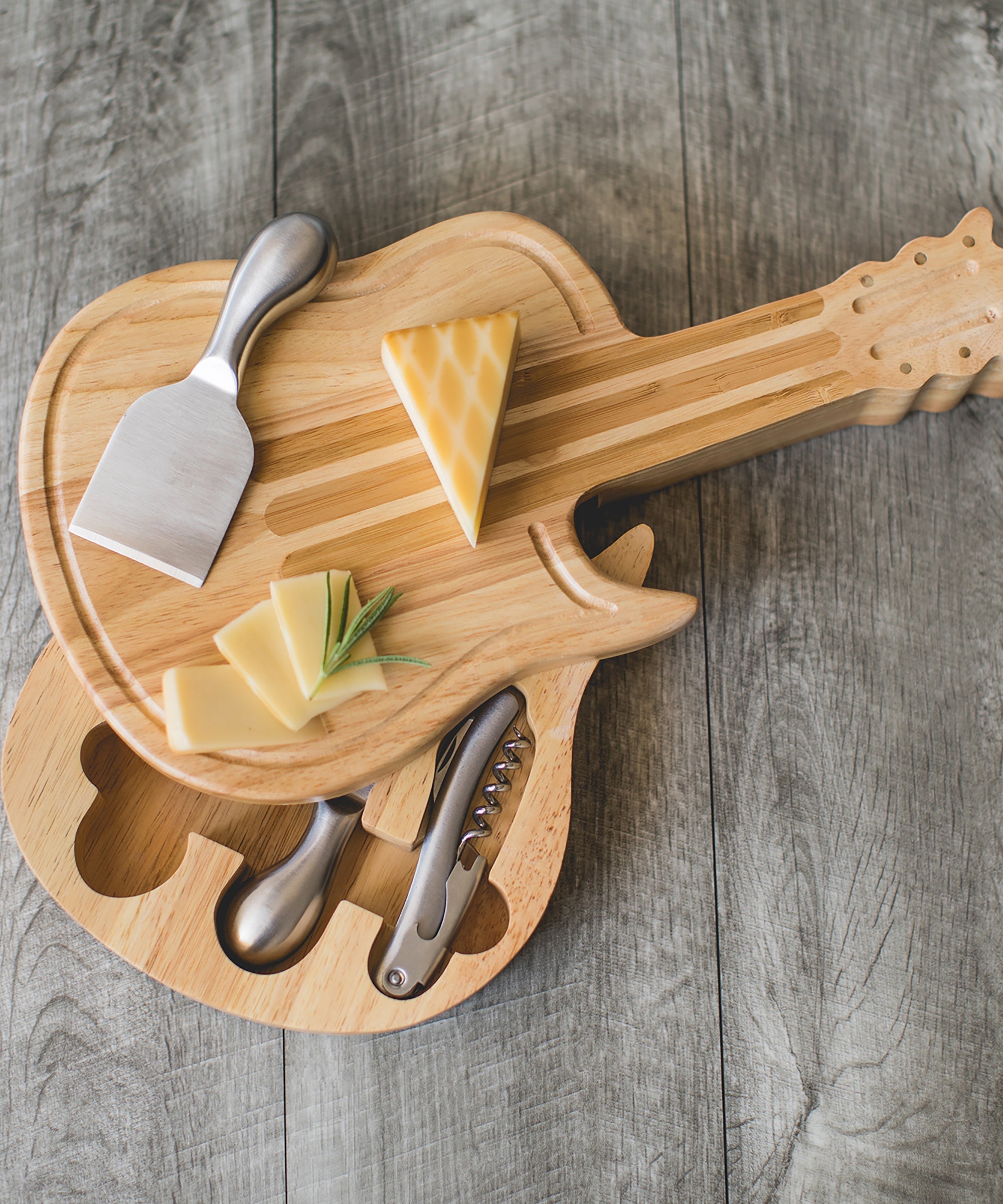 Guitar Cheese Cutting Board & Tools Set