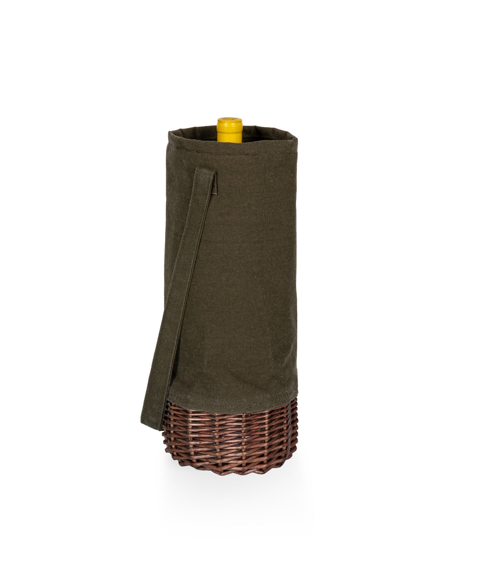 Malbec Insulated Canvas and Willow Wine Bottle Basket