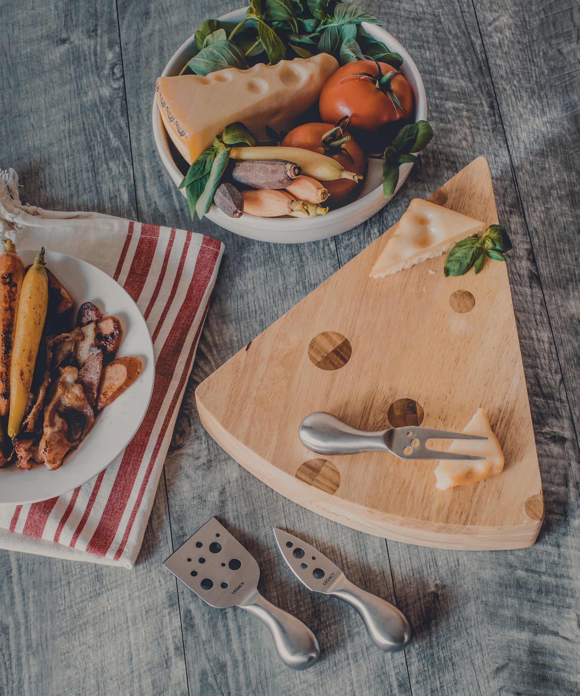 Swiss Cheese Cutting Board & Tools Set