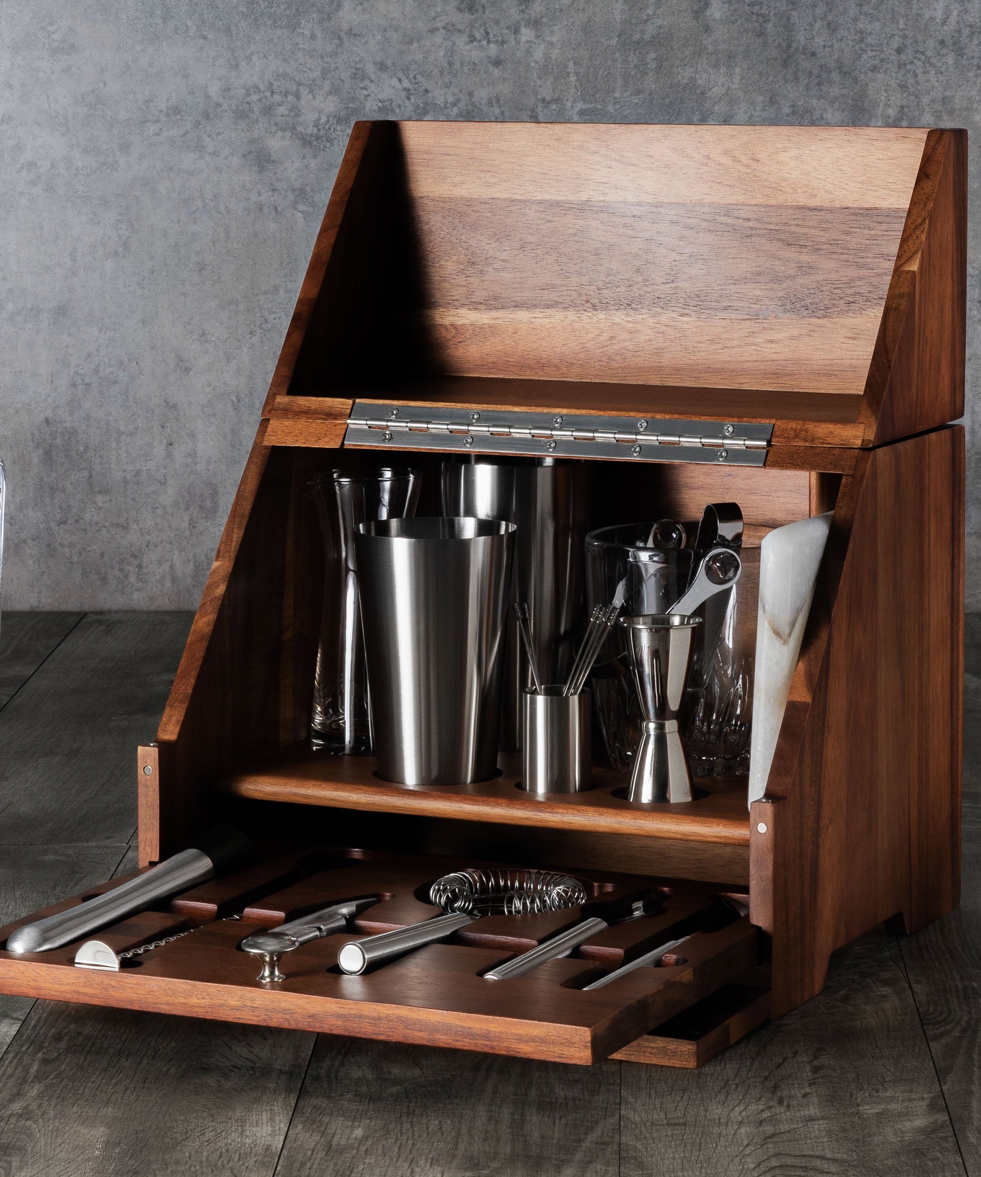 Madison Acacia Tabletop Bar Set