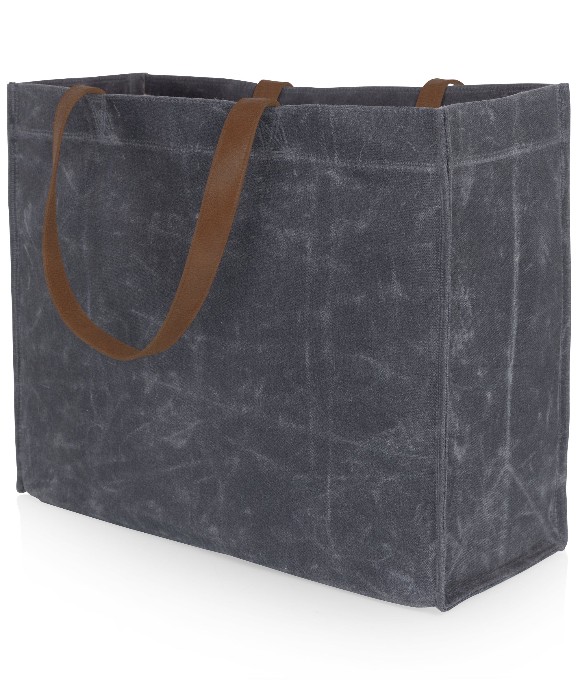 Market Waxed Canvas Tote with Leatherette Handles