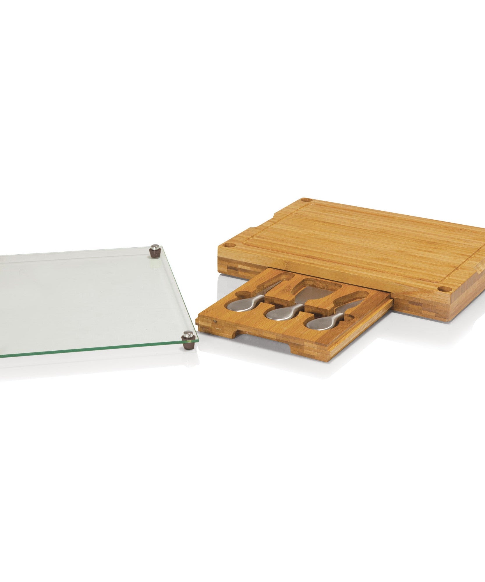 Concerto Glass Top Cheese Cutting Board & Tools Set