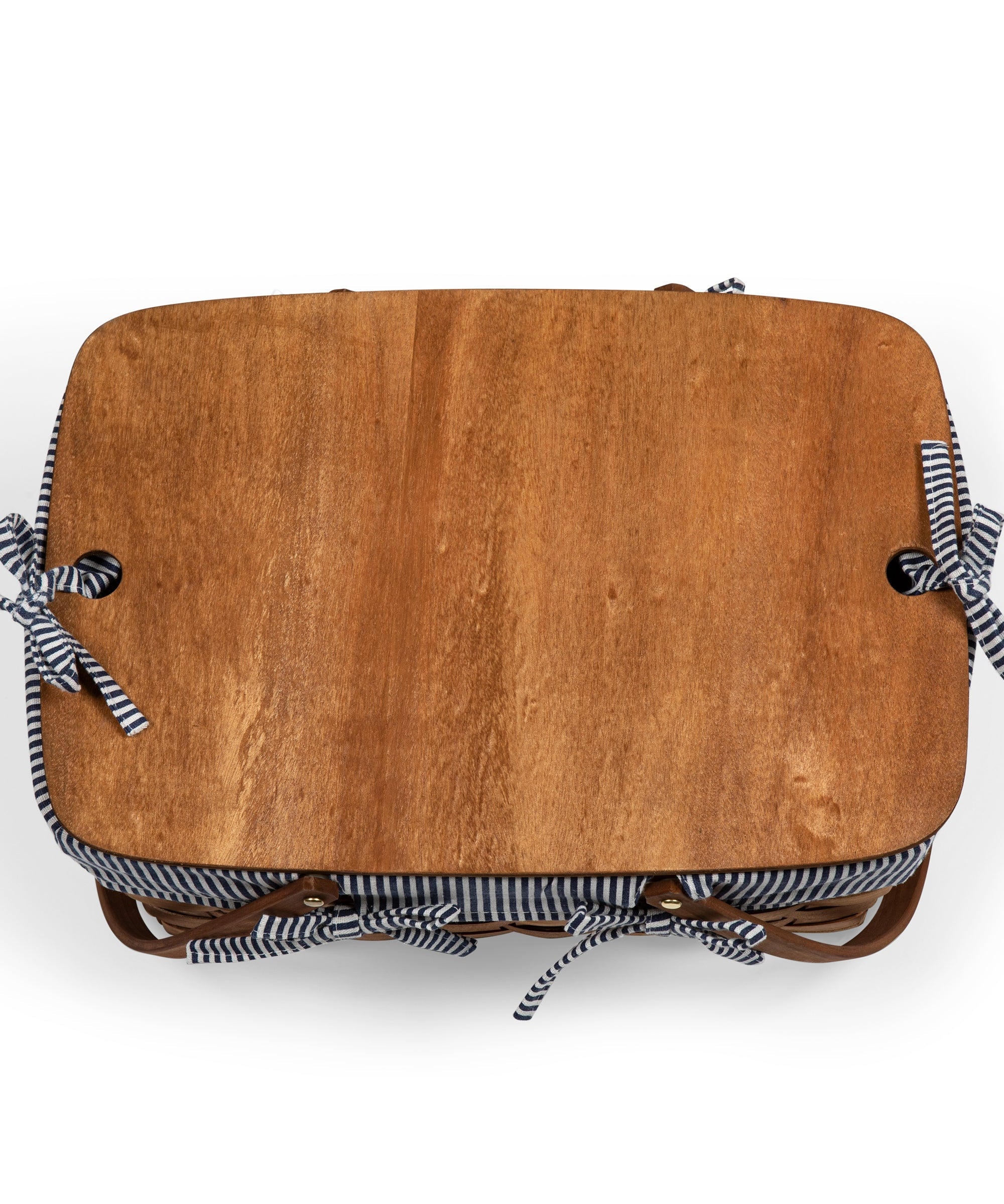 Kansas Handwoven Wood Picnic Basket