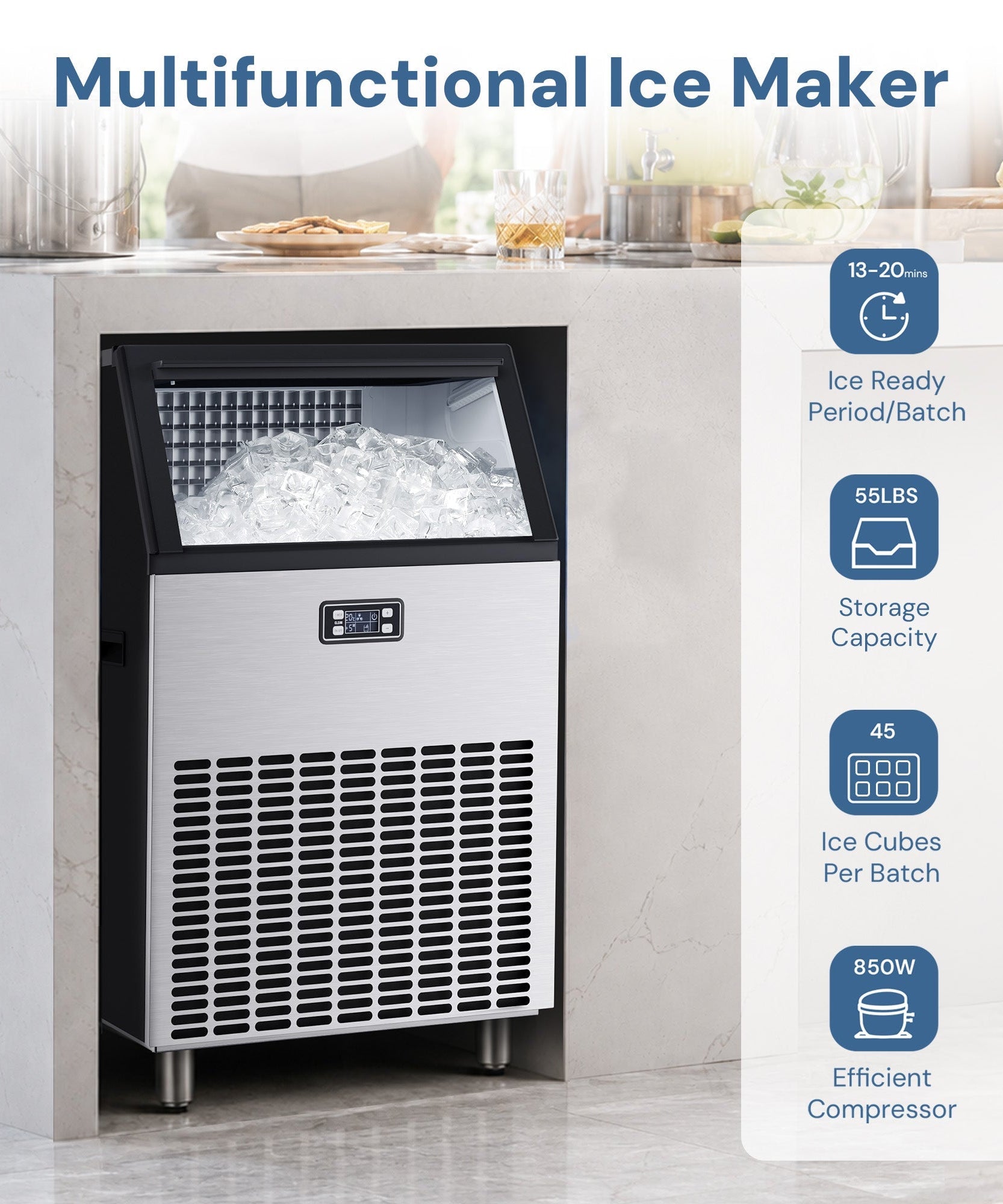 100LBS/200LBS/265LBS  Freestanding Commercial Ice Maker Z5845A